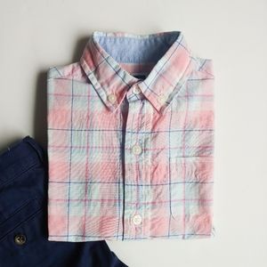 Sold..Janie and Jack Pink Plaid Button Down Shirt
